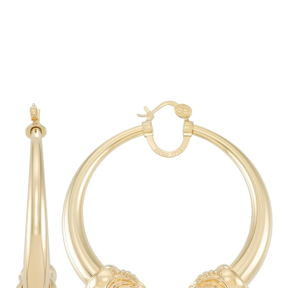 Authentic sister love extra large Ram hoop earrings